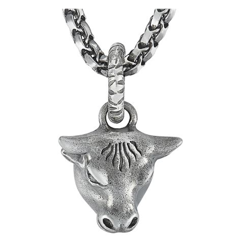 Gucci Anger Forest Sterling Silver Bull Head Pendant